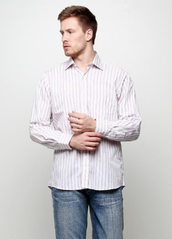 Бежевая кэжуал рубашка в полоску Gio с длинным рукавом