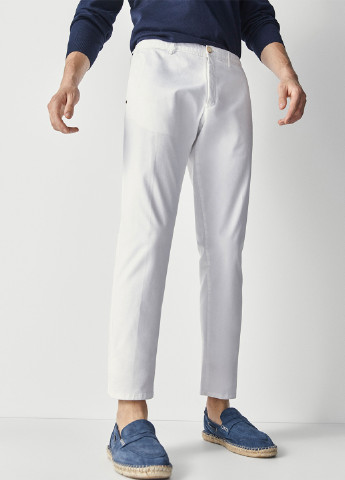 Белые джинсовые демисезонные прямые брюки Massimo Dutti