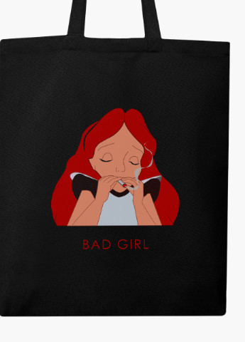 Еко сумка шоппер чорна Аліса погана дівчинка Дісней (Alice is a bad girl Disney) (9227-1441-BK) MobiPrint (236391107)