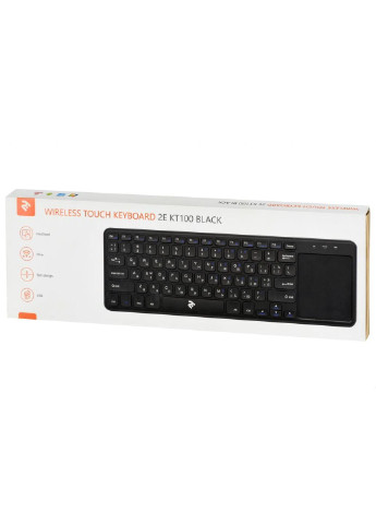 Клавиатура KT100 Touch Wireless Black (-KT100WB) 2E (250604562)