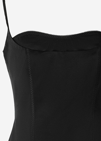 Черное вечернее, кэжуал платье платье-комбинация, с открытой спиной Gepur однотонное