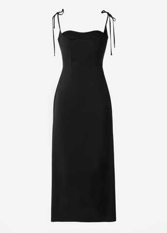 Черное вечернее, кэжуал платье платье-комбинация, с открытой спиной Gepur однотонное