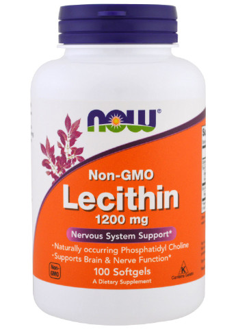 Лецитин 1200мг,, 100 желатиновых капсул Now Foods (225714638)