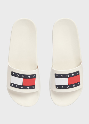 Белые шлепанцы Tommy Jeans с логотипом
