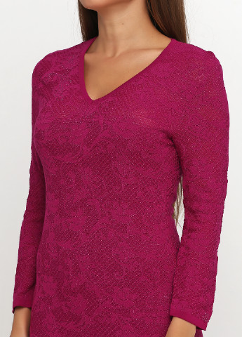 Фуксиновое (цвета Фуксия) кэжуал платье футляр Sassofono фактурное