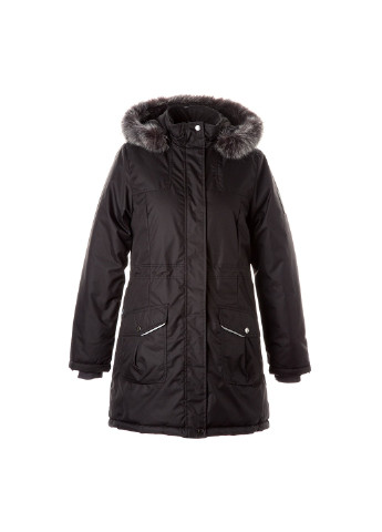 Черная зимняя куртка удлиненная зимняя mona 2 Huppa