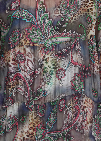Темно-серое кэжуал платье New Collection с цветочным принтом
