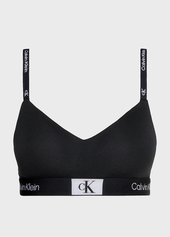 Чёрный топ бюстгальтер Calvin Klein без косточек хлопок