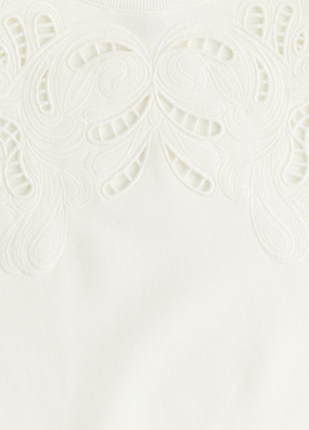 Білий світшот H&M однотонний вишивка рішельє (366778438)