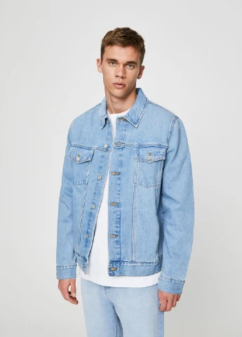 Світло-блакитна джинсова куртка,блідо-блакитний, Pull & Bear