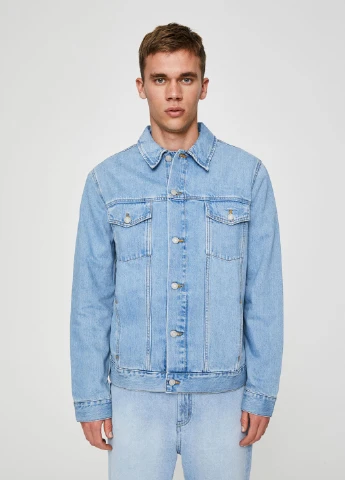 Світло-блакитна джинсова куртка,блідо-блакитний, Pull & Bear