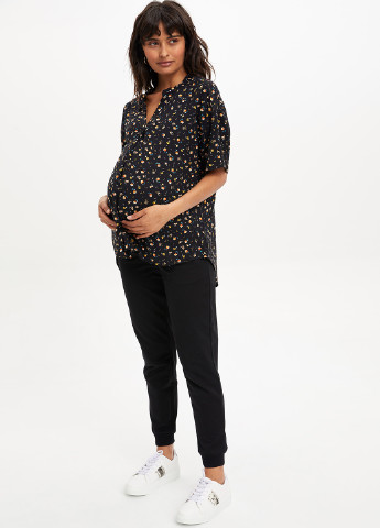 Черная летняя блуза для беременных DeFacto