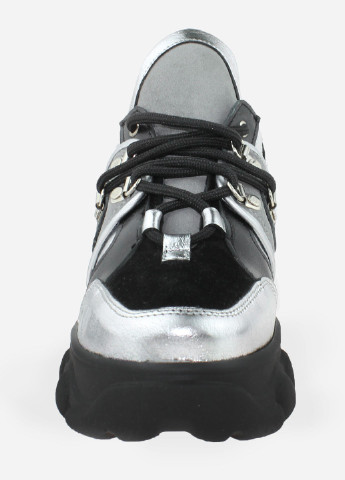 Черные демисезонные кроссовки rw568-7 черный-серебро Wings
