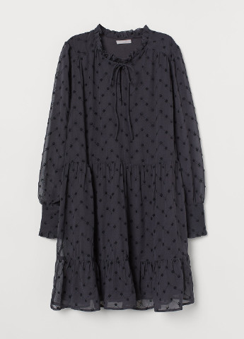 Темно-серое кэжуал платье клеш H&M однотонное