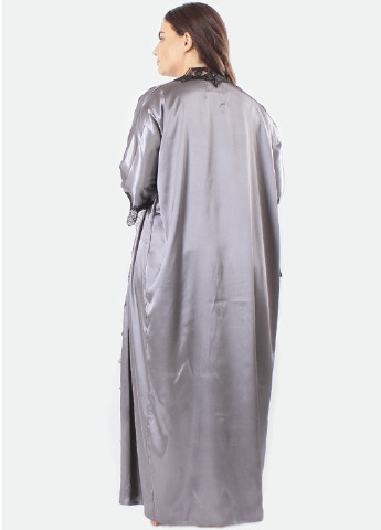 Серый демисезонный комплект (топ, шорты, халат) Ghazel