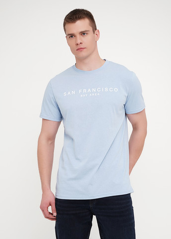 Блакитна чоловіча футболка з принтом "san francisco" KASTA design