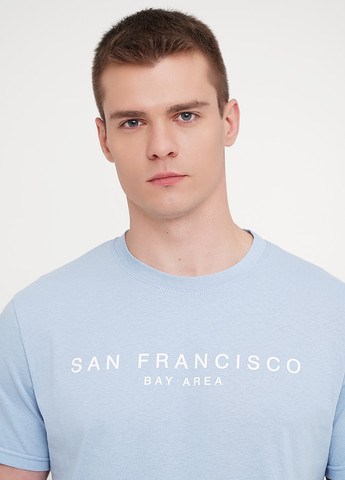 Голубая мужская футболка с принтом "san francisco" KASTA design