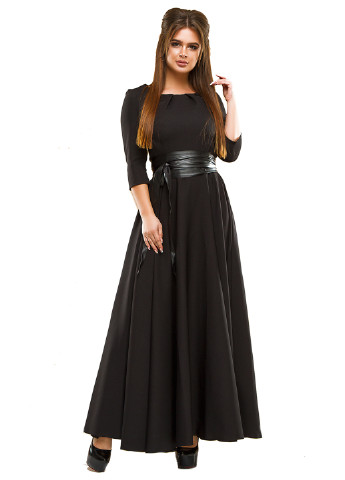 Чорна кежуал сукня Lady Style однотонна
