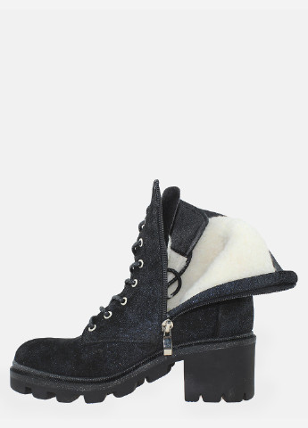 Зимние ботинки rf4459-11 черный-синий Favi из натуральной замши