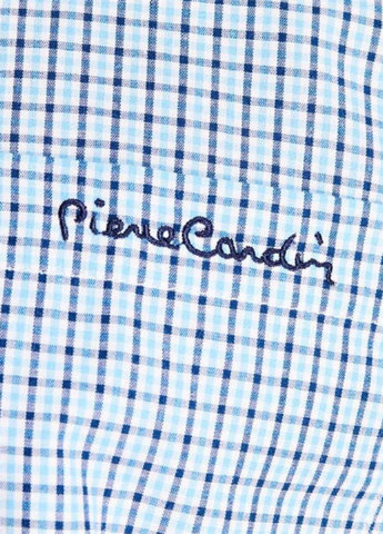 Голубой кэжуал рубашка в клетку Pierre Cardin
