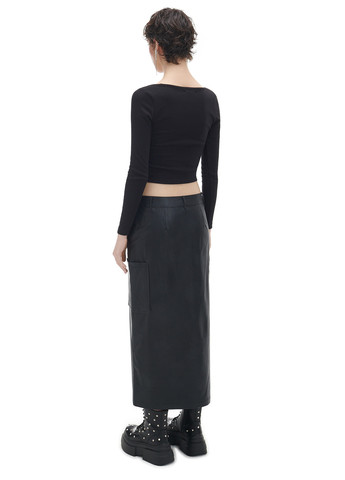 Черная кэжуал однотонная юбка Cropp карго
