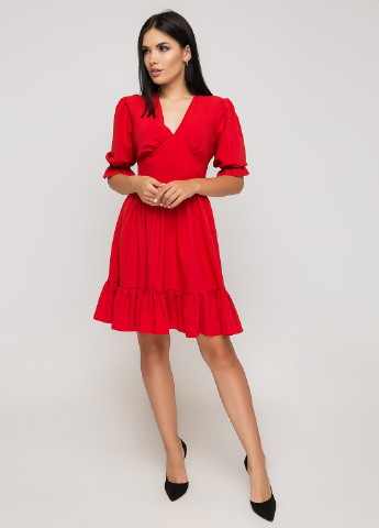 Красное коктейльное платье Simply Brilliant однотонное