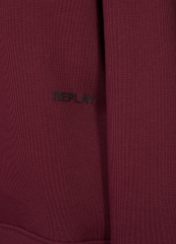 Свитшот Replay - Прямой крой однотонный бордовый кэжуал хлопок, футер - (257013006)