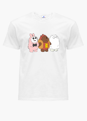 Белая демисезонная футболка детская вся правда о медведях (we bare bears) белый (9224-2905) 164 см MobiPrint