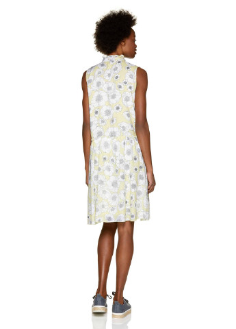 Бледно-желтое кэжуал платье короткое United Colors of Benetton с цветочным принтом
