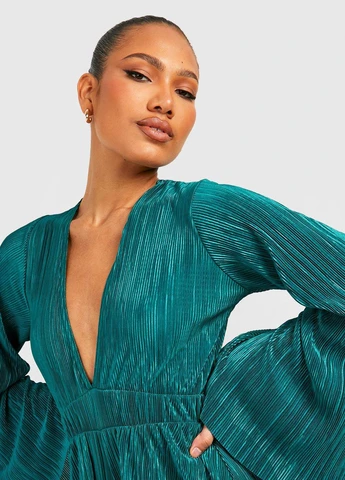 Комбінезон Boohoo комбінезон-шорти однотонний темно-бірюзовий кежуал поліестер