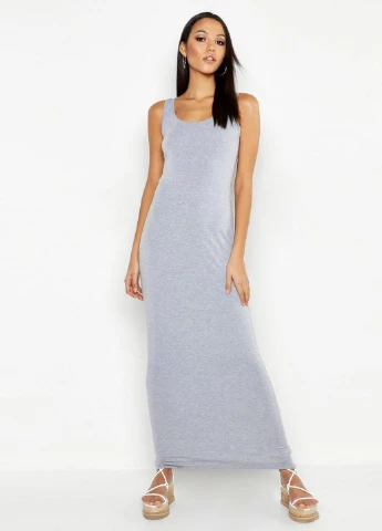 Черное кэжуал платье (2 шт.) платье-майка Boohoo однотонное