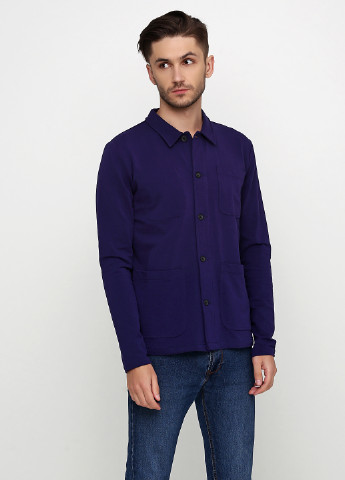Фиолетовая кэжуал рубашка однотонная Le Temps des Cerises с длинным рукавом