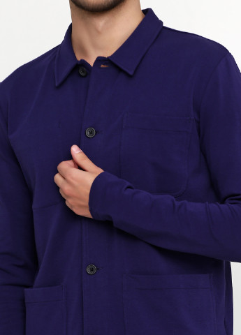 Фиолетовая кэжуал рубашка однотонная Le Temps des Cerises с длинным рукавом