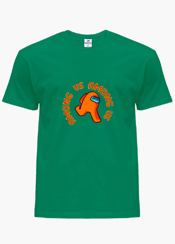 Зелена демісезонна футболка дитяча амонг ас помаранчевий (among us orange) (9224-2408) MobiPrint