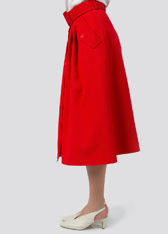 Красная кэжуал однотонная юбка Azuri а-силуэта (трапеция)