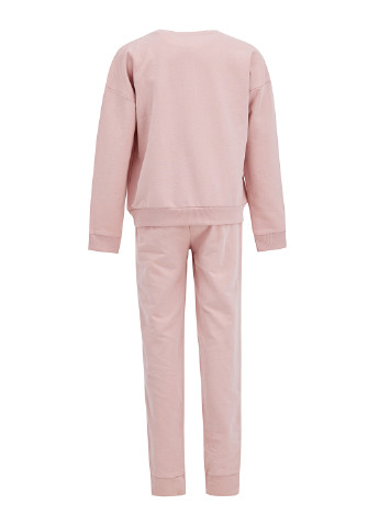 Светло-розовая всесезон пижама(реглан, брюки) свитшот + брюки DeFacto