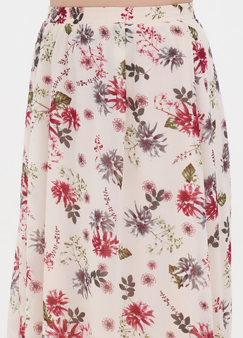 Светло-розовая кэжуал цветочной расцветки юбка Minus а-силуэта (трапеция)