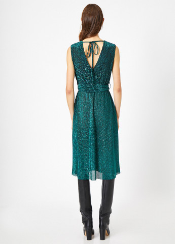 Зелена коктейльна плаття, сукня на запах KOTON меланжева