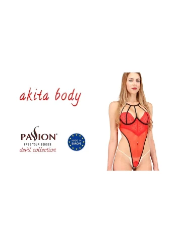 Боди с высоким вырезом бедра AKITA BODY red L/XL - Exclusive Passion (255459598)