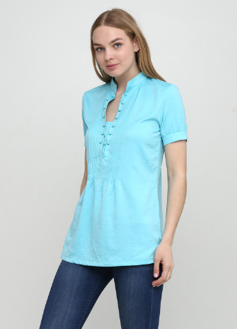 Світло-блакитна літня блуза No Brand