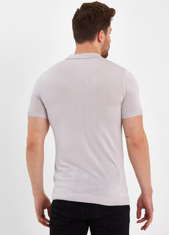 Светло-бежевая футболка-поло для мужчин Trend Collection однотонная