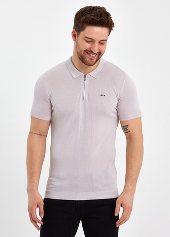 Светло-бежевая футболка-поло для мужчин Trend Collection однотонная