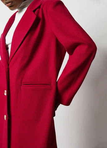 Темно-червоне демісезонне Пальто однобортне SHEIN