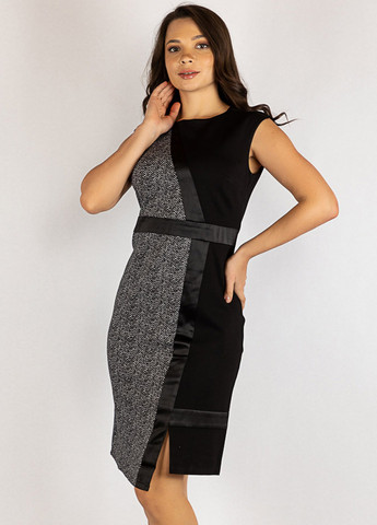 Черно-белое кэжуал платье Time of Style однотонное