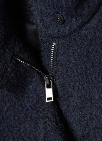Темно-синее демисезонное Пальто шерстяное H&M