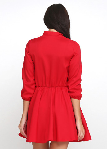 Красное кэжуал платье клеш Podium однотонное