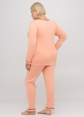 Персиковая всесезон пижама (лонгслив, шорты) лонгслив + брюки Lucci