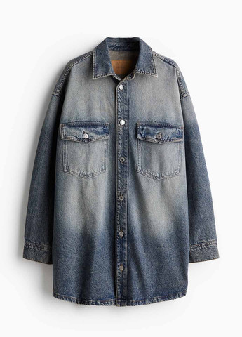 Темно-синяя джинсовая рубашка варенка H&M