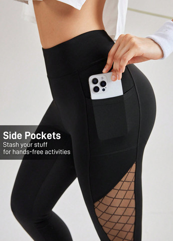 Черные демисезонные леггинсы SHEIN