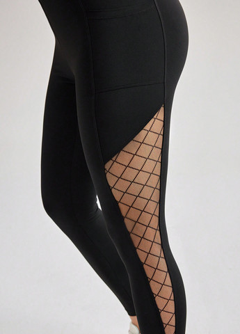 Черные демисезонные леггинсы SHEIN